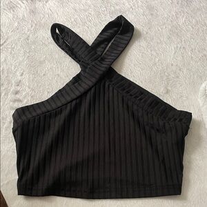 Black Halter Neck Women's Top